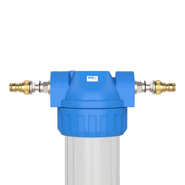 Polypropylene filter housing with connection tap piece