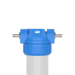 Polypropylene filter housing with hose nozzle connection