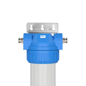 Polypropylene filter housing with connection plug-in connector incl. wall mounting bracket