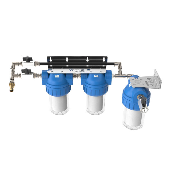 3-stage cascade filtration with bypass (size S 90° angle)